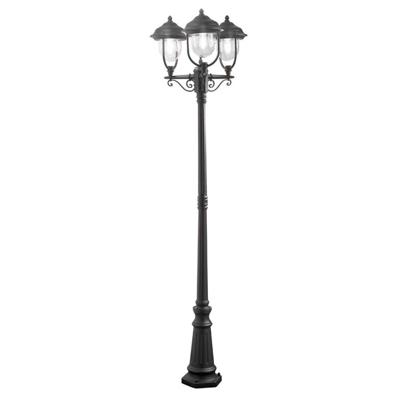 Lantaarnpaal Parma Zibello zwart 3 armig klassieke tuinlamp 7227-750