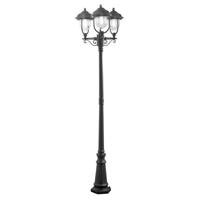 Lantaarnpaal Parma Zibello zwart 3 armig klassieke tuinlamp 7227-750 - thumbnail