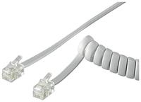 Goobay 68601 telefoonkabel RJ10-stekker telefoonkabel spiraalkabel telefoonstekker RJ10-kabel vaste telefoon telefoonkabel telefoonkabel wit 4 m - thumbnail