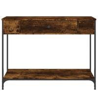 Wandtafel 100x34,5x75 cm bewerkt hout gerookt eikenkleurig - thumbnail