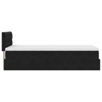 Ottoman bed met matras 90x200cm fluweel zwart - thumbnail