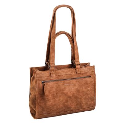 shopper schoudertas LAKE met laptopvak Cognac