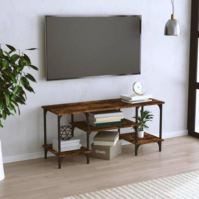 Tv-meubel 102x35x45,5 cm bewerkt hout gerookt eikenkleurig
