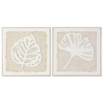 Canvas Home ESPRIT Wit Beige Blad van een plant Cottage 62,5 X 3,5 X 62,5 CM (2 Stuks) Canvas Home ESPRIT Wit Beige Blad van een plant Cottage 62,5 X 3,5 X 62,5 CM (2 Stuks)