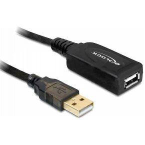 Delock 82689 USB-kabel USB 2.0 USB-A stekker, USB-A bus 15.00 m Zwart