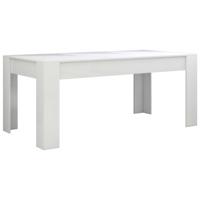 vidaXL Eettafel 180x90x76 cm spaanplaat hoogglans wit - thumbnail