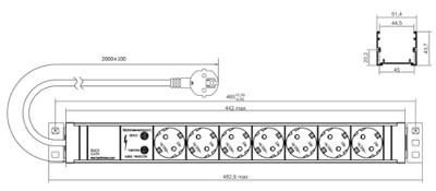 Bachmann 333.004 19 inch Stekkerdoos voor patchkast 1 HE Geaarde contactdoos Wit Bachmann 333.004 19 inch Stekkerdoos voor patchkast 1 HE Geaarde contactdoos Wit