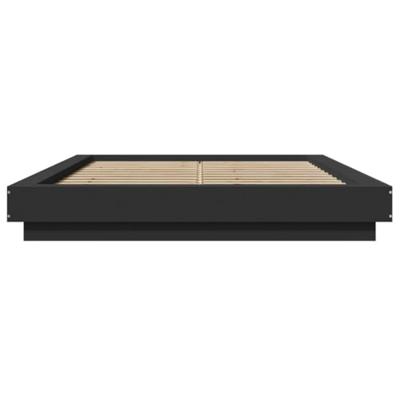 Bedframe met LED-verlichting bewerkt hout zwart 120x200 cm