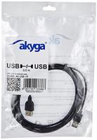 Akyga USB-kabel USB-A stekker, USB-A bus 3.00 m Zwart AK-USB-19 - thumbnail