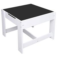 Kindertafel met 2 stoelen MDF wit - thumbnail