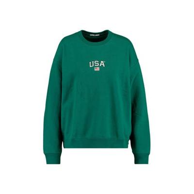 America Today sweater Sonny met printopdruk bottle green America Today sweater Sonny met printopdruk bottle green