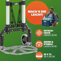 Steekwagen Zilver/Zwart aluminium 80kg in hoogte verstelbaar - thumbnail