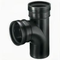 Wavin T-Stuk 88° Zwart, 50mm - 2x Manchet, 1x Spie Aansluiting, Hittebestendig & Slagvast - thumbnail