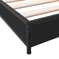 Bedframe bewerkt hout metaal zwart 135x190 cm - thumbnail