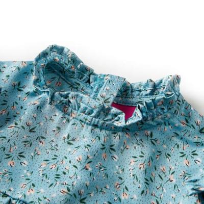 Kinderjurk met lange mouwen 140 blauw