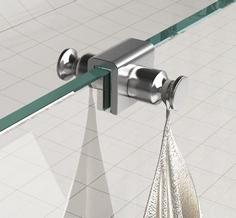 Xellanz Dubbele handdoekhaak voor douchewand chroom