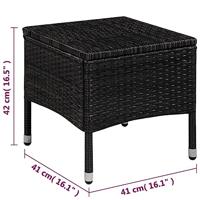3-delige Bistroset poly rattan zwart - thumbnail