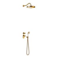 Regendoucheset Tres Clasic Thermostatische Inbouw 2-Wegs Goud Tres - thumbnail