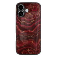 iPhone 16 glazen hardcase - Agate rood - thumbnail