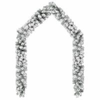 Kerstslinger met sneeuw 10 m PVC groen - thumbnail