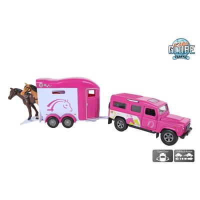 Kids Globe land rover met trailer 26cm Kids Globe land rover met trailer 26cm