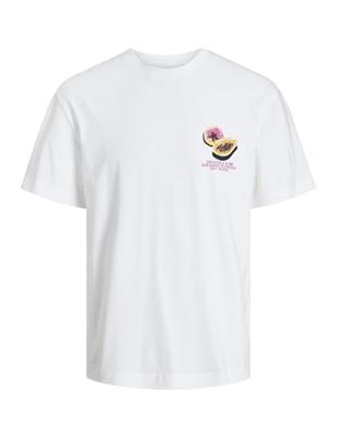 Heren-T-Shirt met Korte Mouwen Jack & Jones Jortampa Back Ss Crew Wit - Maat: 110-116 cm