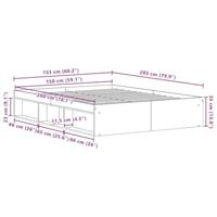 Bedframe zonder matras 150x200 cm bewerkt hout oud hout - thumbnail