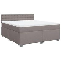 Boxspring met matras stof taupe 180x200 cm - thumbnail