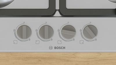 Bosch Serie 4 PGH6B5K90 kookplaat Roestvrijstaal Ingebouwd 60 cm Gaskookplaat 4 zone(s)