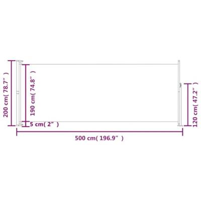 VidaXL Tuinscherm uittrekbaar 220x500 cm rood