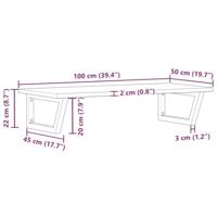 Badkamer wandschap staal en massief eikenhout - thumbnail