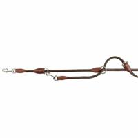 TRIXIE HONDENRIEM ACTIVE VERSTELBAAR RONDGENAAID LEER DONKERBRUIN 200X1,3 CM - thumbnail