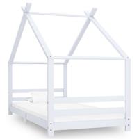 Kinderbedframe massief grenenhout wit 90x200 cm - thumbnail