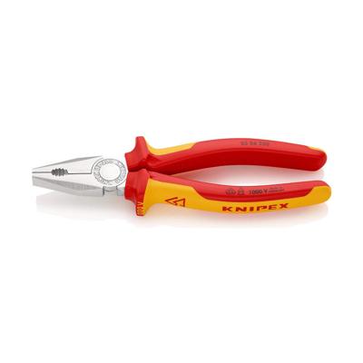 Knipex Kombi-tang verchroomd geïsoleerd met meer-componentengrepen, VDE-getest 200 mm - 0306200 Knipex Kombi-tang verchroomd geïsoleerd met meer-componentengrepen, VDE-getest 200 mm - 0306200