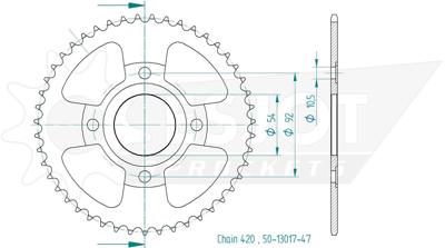 ESJOT Chain wheel 420 47z steel black