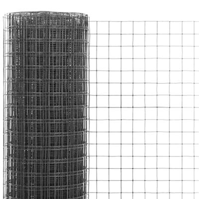 Kippengaas 25x1,5 m staal met PVC coating grijs