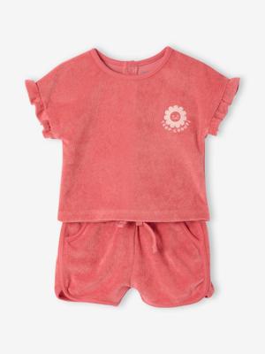 Babyset t-shirt + badstof short aardbei Babyset t-shirt + badstof short aardbei