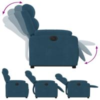 Sta-op-stoel elektrisch verstelbaar fluweel blauw - thumbnail