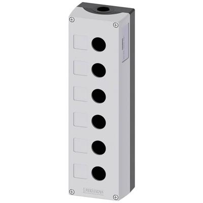Siemens 3SU1856-0AA00-0AB1 3SU18560AA000AB1 Lege behuizing 6 inbouwplaatsen, Voor bodembevestiging (l x b x h) 285 x 85 x 64 mm Grijs 1 stuk(s)