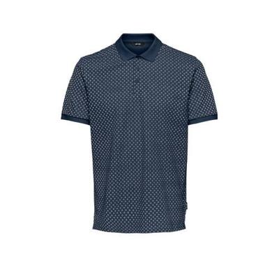 ONLY & SONS regular fit polo Peppino van biologisch katoen donkerblauw