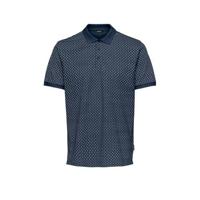 ONLY & SONS regular fit polo Peppino van biologisch katoen donkerblauw - thumbnail