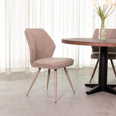 LABEL51 Eetkamerstoel Silvain - Mushroom - Royal Boucle - Taupe Metalen Frame