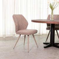 LABEL51 Eetkamerstoel Silvain - Mushroom - Royal Boucle - Taupe Metalen Frame - thumbnail