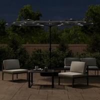 Parasol dubbel dak met LED's 316x240 cm antracietkleurig - thumbnail