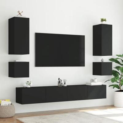 Tv-wandmeubel met LED-verlichting 40,5x35x40 cm zwart Tv-wandmeubel met LED-verlichting 40,5x35x40 cm zwart