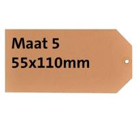 Label karton nr 5 200gr 55x110mm chamois 1000 stuks - thumbnail