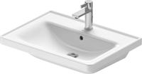 Wastafel Duravit D-Neo Met Rand Overloop Kraanvlak 1 Kraangat 65 cm Hoogglans Wit Duravit - thumbnail
