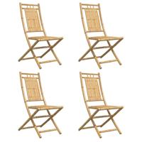 Tuinstoelen 8 st inklapbaar 46x66x99 bamboe - thumbnail