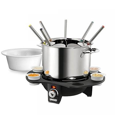Unold Elegance Fondue 1000 W Met handmatige temperatuursinstelling RVS, Zwart