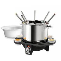 Unold Elegance Fondue 1000 W Met handmatige temperatuursinstelling RVS, Zwart - thumbnail